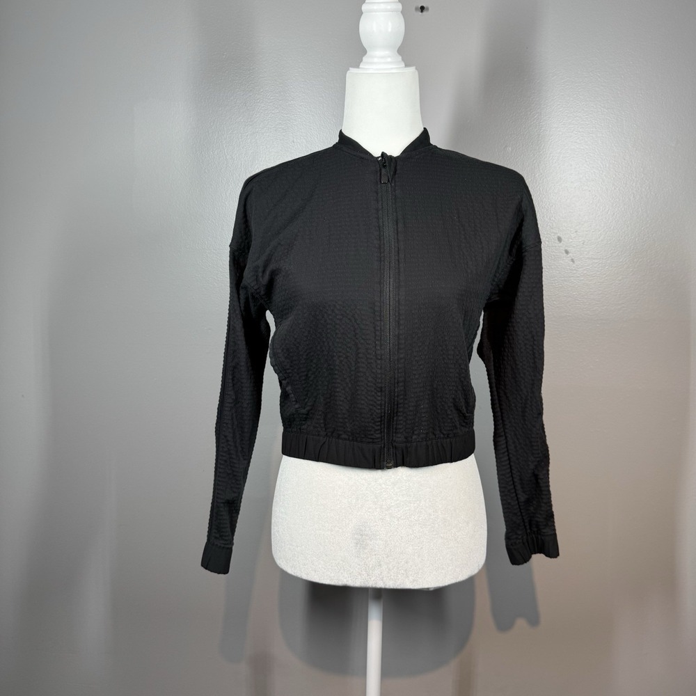 Lululemon Bomber‎ Texture Crop Jacket Women Size 2 RN 106259